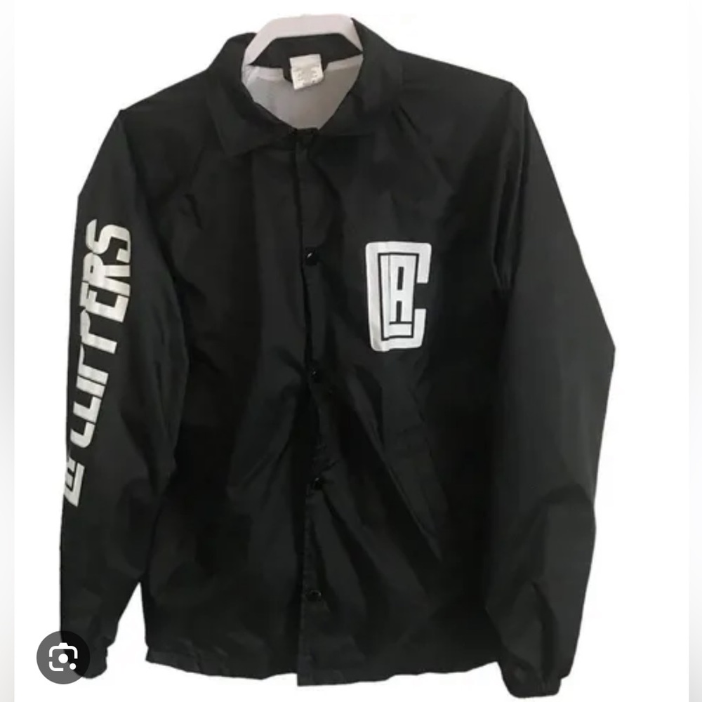 BRAND NEW LAC LA Clippers Basketball Club Black Windbreaker Jacket Size Medium